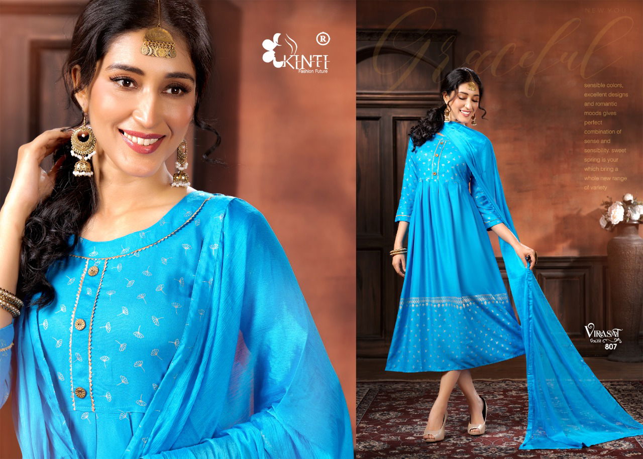 Kinti Virasat 8 New Latest Festive Wear Rayon Kurti With Dupatta Collection